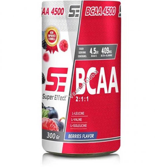 ВСАА 4500 в порошке со вкусом лесных ягод 300 г - Super Effect